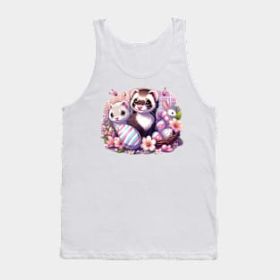 Cute Ferret Couple Easter Basket Tank Top